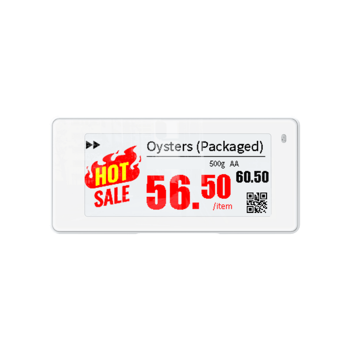 Breites Albasca Synchtag Preisschild (2.9 Zoll) mit rotem Hot-Sale-Hinweis für Austern
