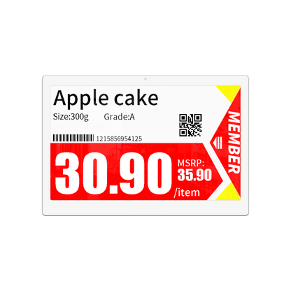 Großflächiges Albasca Synchtag Preisschild 7.5 Zoll mit rotem Member-Angebot für Kuchen